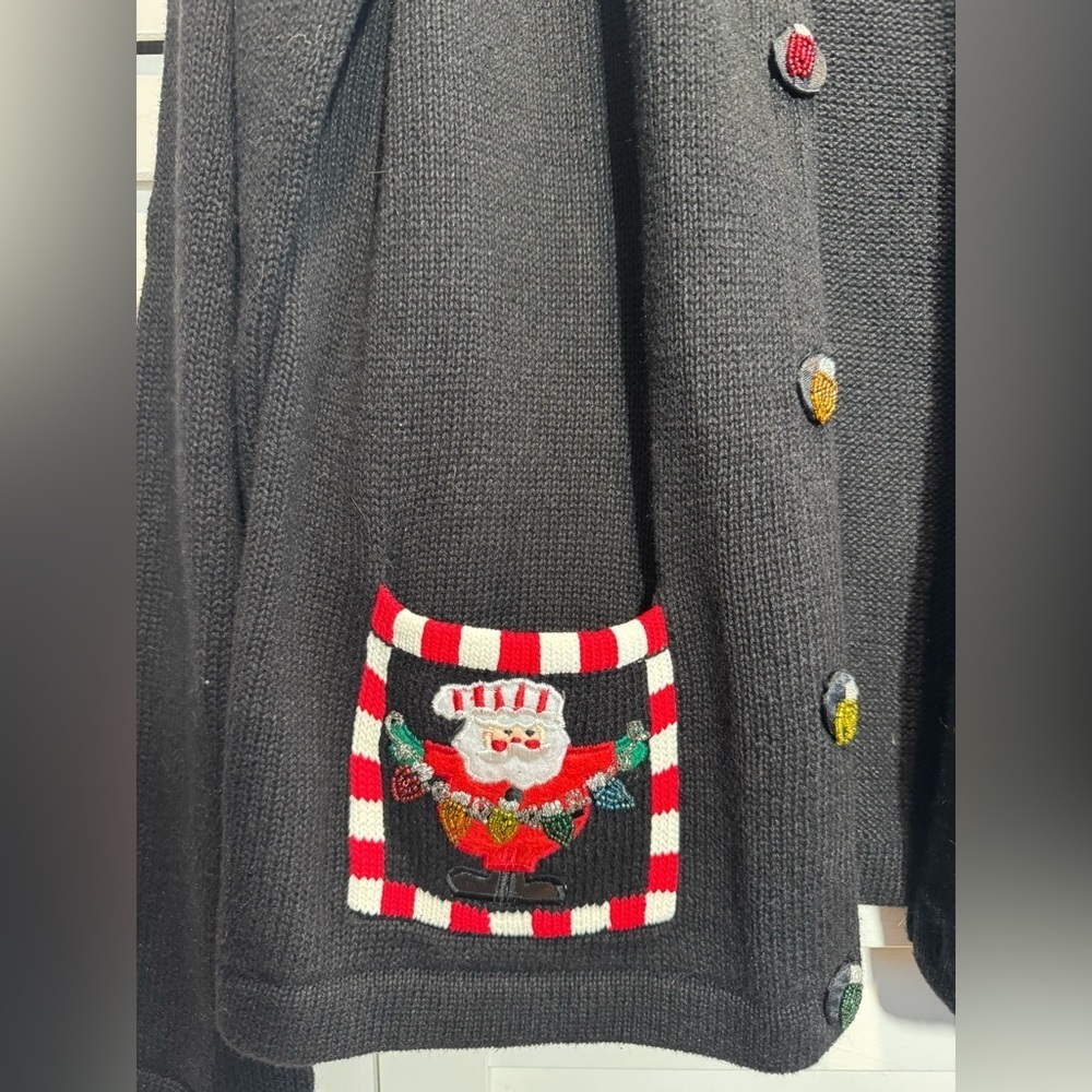 Women’s Vintage Christmas Holiday Sweater Cardigan Size Medium - Picture 2 of 5